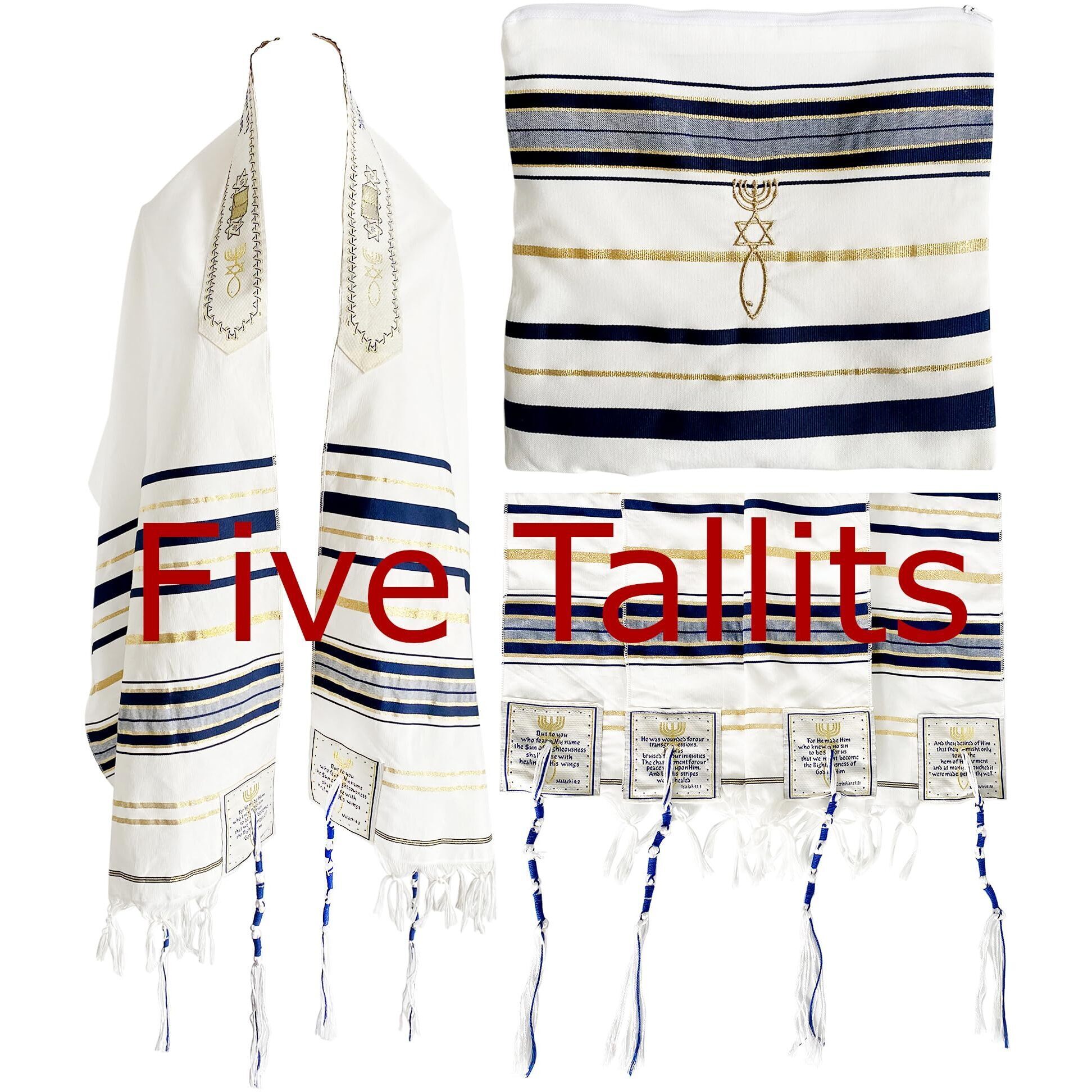 5234 Five 5 Of The Navy New Covenant Prayer Shawls With Matching Bags